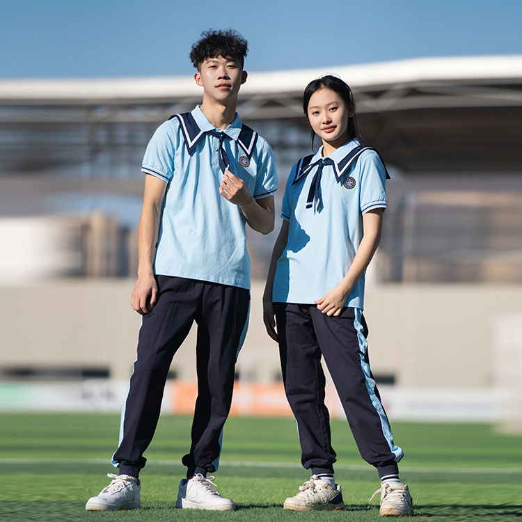 夏季学院初中校服套装